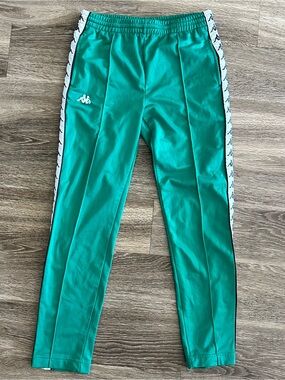 Kappa Green Logo Tape Track Pants Women’s Size Medium